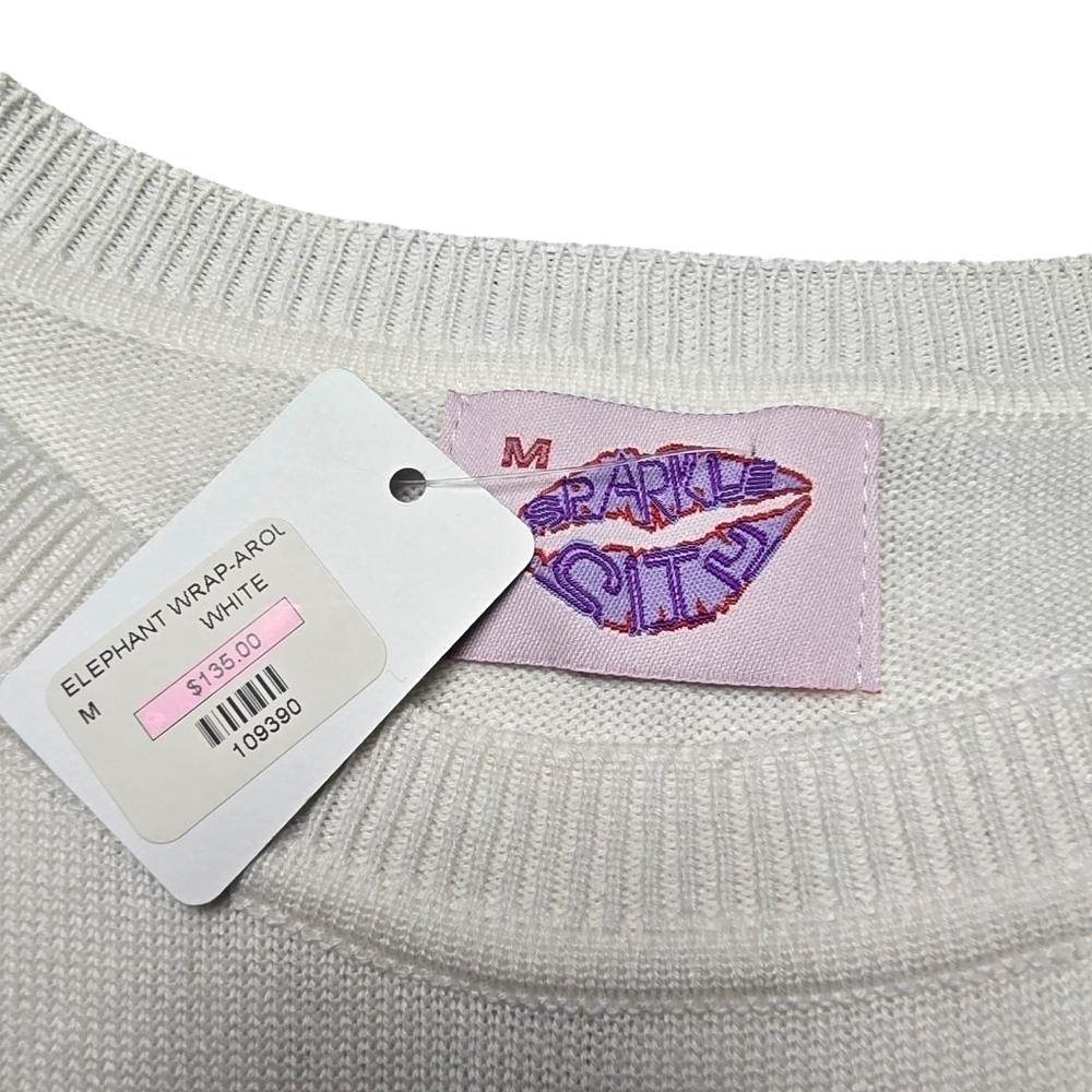 Sparkle City Wrap-Around Elephant Sweater Sz. M NWT - Picture 3 of 8